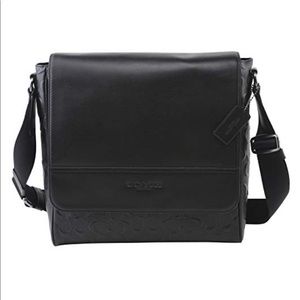 NEW Coach Signature Leather Houston Map Messenger